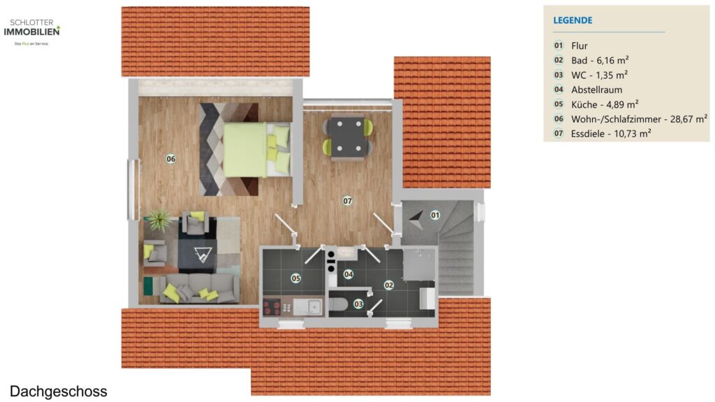 Grundriss Dachgeschoss - Mehrfamilienhaus Wirges - Schlotter Immobilienplus